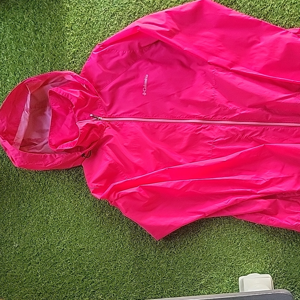 Pink Columbia rain jacket